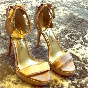 Women’s strappy satin heels size 7.5